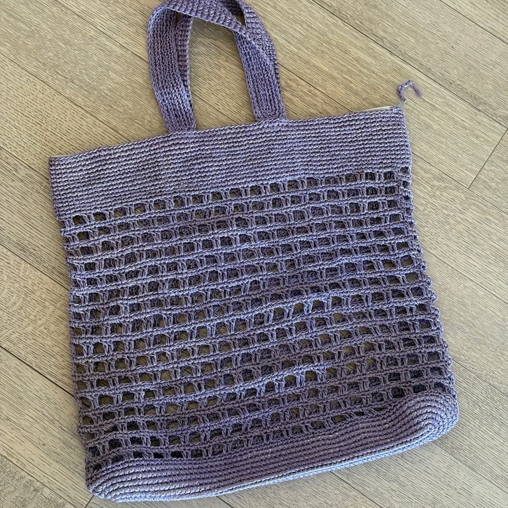 Kassatex x Mia Moretti Lavender Knit Tote Bag